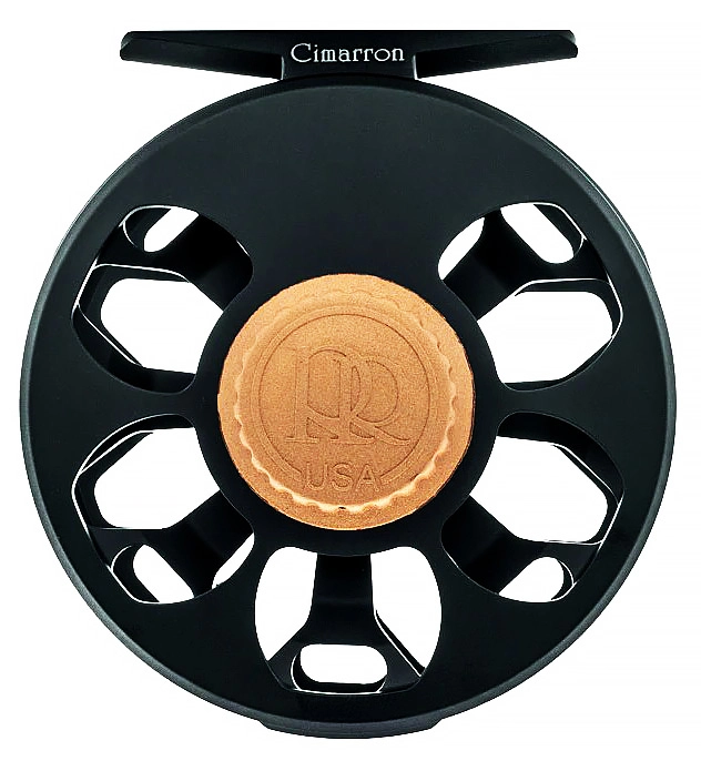 Close-up of an Ross fly fishing reel showing 'USA' embossed into the reel body