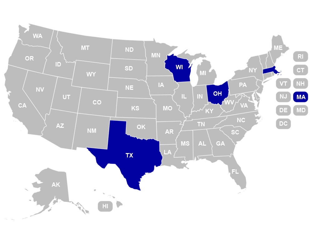 Map of the United States highlighting states with American-made socket manufacturers.
