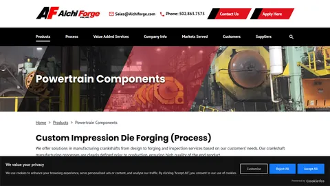 Preview of the Aichi Forge USA website