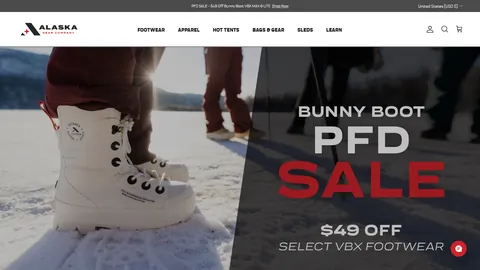 Preview of the Alaska Gear Company website