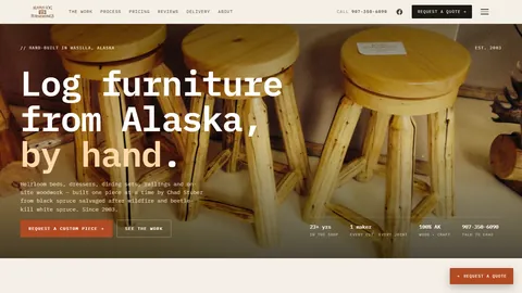 Preview of the Alaska Log Furnishings website