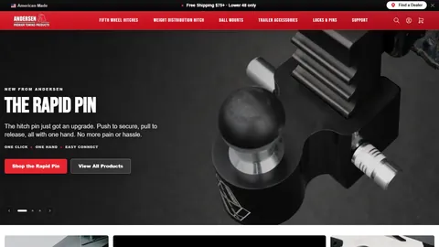 Preview of the Andersen Hitches website