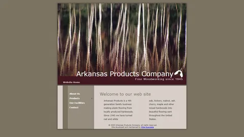 Preview of the Arkansas Products Company website