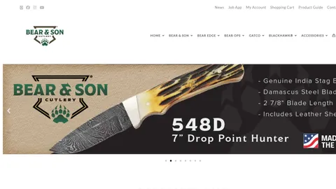 Preview of the Bear & Son Cutlery website