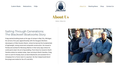Preview of the Blackwell Boatworks website