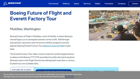 Preview of the Boeing website