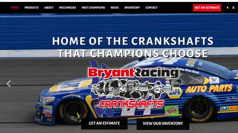 Preview of the Bryant Racing website