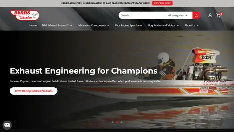Preview of the Burns Stainless website