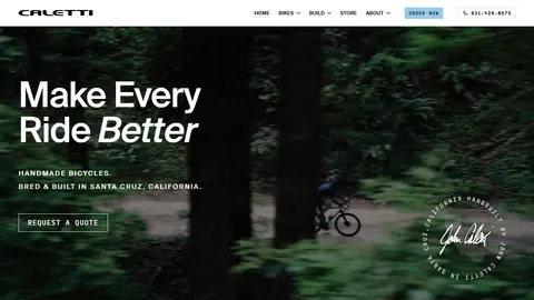 Preview of the Caletti Cycles website