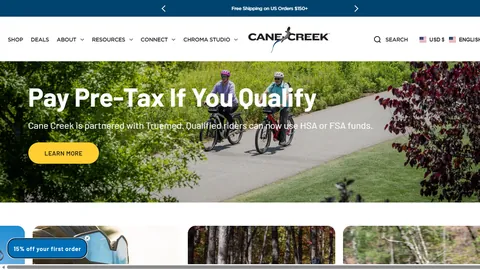 Preview of the Cane Creek website