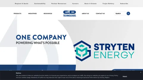 Preview of the C&D Technologies website