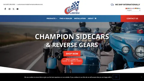 Preview of the Champion Sidecars website