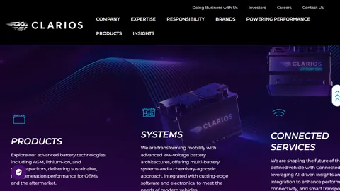 Preview of the Clarios website