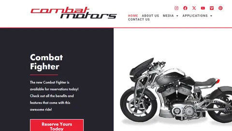 Preview of the Combat Motors website
