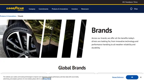 Preview of the Goodyear website