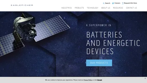 Preview of the EaglePicher Technologies website