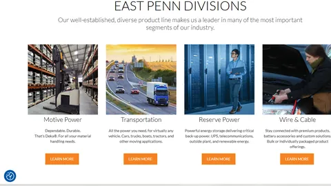 Preview of the East Penn Manufacturing website