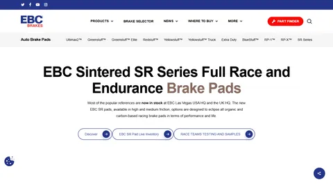 Preview of the EBC Brakes website
