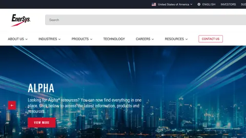 Preview of the EnerSys website