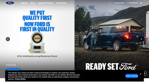 Preview of the Ford website