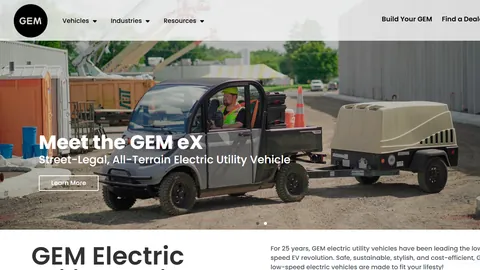 Preview of the GEM Electric Vehicles website