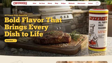 Preview of the Cavender's Greek Seasoning website