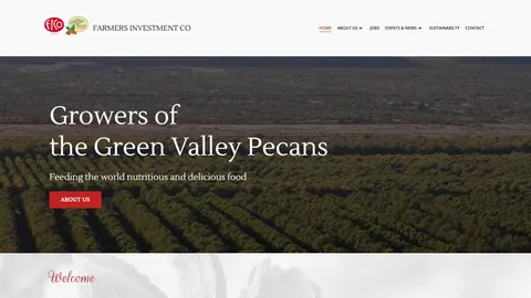 Preview of the Green Valley Pecan Company website