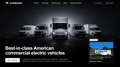 Preview of the Harbinger Motors website