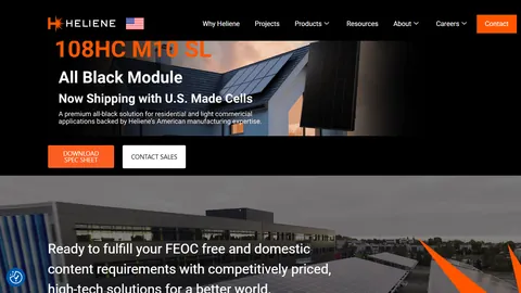 Preview of the Heliene website