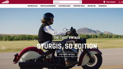 Preview of the Indian Motorcycle website
