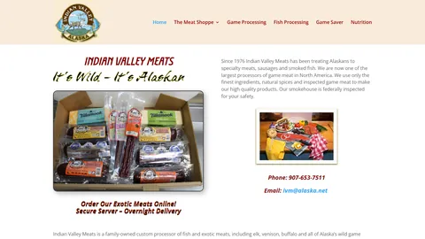 Preview of the Indian Valley Meats website