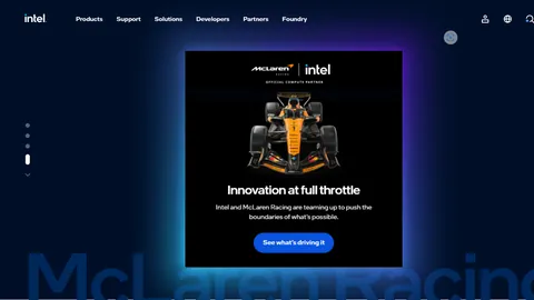 Preview of the Intel website
