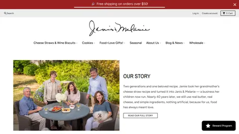Preview of the Janis & Melanie (J & M Foods) website