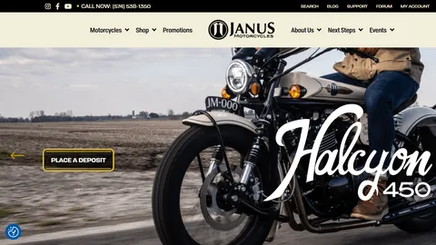 Preview of the Janus Motorcycles website