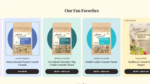Preview of the Laura's Gourmet Granola website