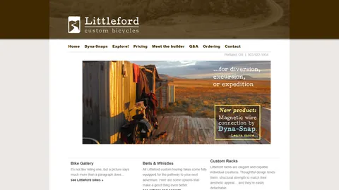 Preview of the Littleford Bicycles website
