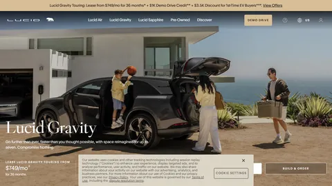 Preview of the Lucid Motors website
