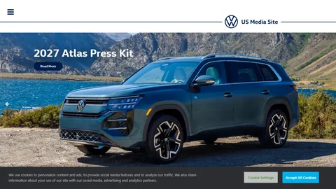 Preview of the Volkswagen website