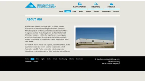 Preview of the Manufacturers Industrial Group (MIG) website