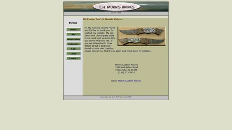 Preview of the C.H. Morris Knives website