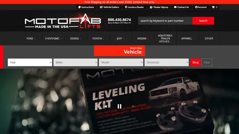 Preview of the MotoFab Lifts website
