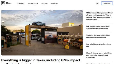Preview of the General Motors website