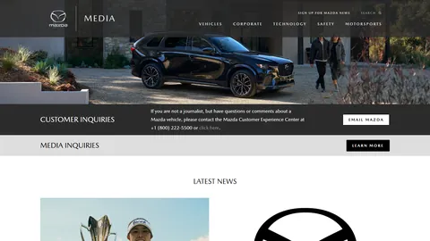 Preview of the Mazda website