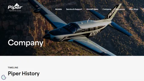 Preview of the Piper Aircraft website