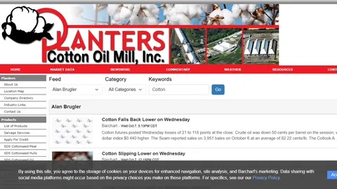 Preview of the Planters Cotton Oil Mill website