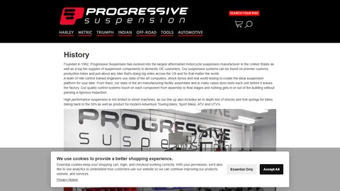 Preview of the Progressive Suspension website