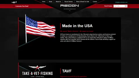 Preview of the Recon Boats website