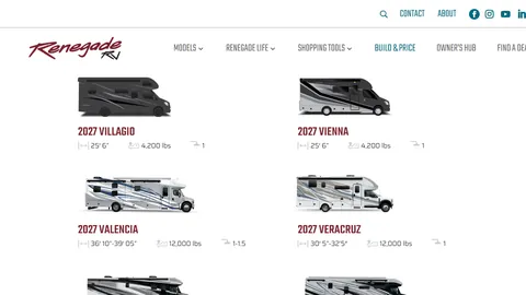 Preview of the Renegade RV website