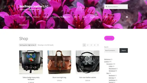Preview of the Saxifrage Leather website