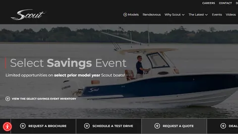 Preview of the Scout Boats website